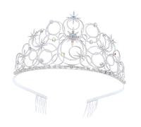 Beavorty Rhinestone Headpiece Side Combs Lightweight Alloy Princess Style Tiara For Bridal Parties And Performances