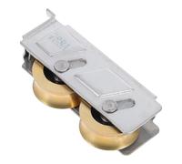 Beavorty Roulettes Double Roue en Cuivre 22 MM pour Portes Coulissantes Galets en Acier Inoxydable, Kit Remplacement pour Porte-Fenêtre et Moustiquaire, Rainure 11,5 MM, Ensemble 2 Pièces