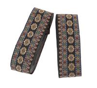 Beavorty Ruban Ethnique Jacquard 4cm en Polyester Soie, 2 Rouleaux, Toucher Confortable, Lavable en Machine, pour Paquet DIY et Travaux Manuels