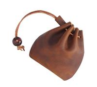 Beavorty Sac De Rangement en Cuir Rétro Lumière Sac à Main Changer De Pochette Faire Porte-Monnaie Médiéval Sac d'argent Changement Pochette De Trousseau Clé Petite Pièce Sac à Monnaie Brun