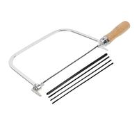 Beavorty Scie à Main Sculptée 7 Pouces avec Manche en Bois, Mini Scie à Chantourner U-type pour Travail du Bois et Bricolage, Lame Circulaire Multifonction pour Menuiserie, Outils Main