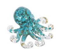 Beavorty Sculpture de Pieuvre en Cristal Naturel Éclats de Chrysoprase et Feuille D’Or, Figurine Décorative Marine pour Bureau et Aquarium, Ornement Artisanal Unique, Présent 1 Pièce