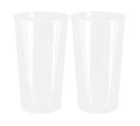 Beavorty Seau à Fleurs Transparent Pet 2 Pièces Petit Format Rond, Matériau PE Résistant, Vase Cylindrique Décoratif pour Bouquets et Plantes D’intérieur, pour Décoration Maison et Bureau