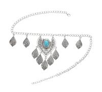 Beavorty Serre-tête à Franges Turquoise Avec Strass Pour Femme Coiffe De Mariage Égyptienne Bijoux De Tête Légers Et Confortables