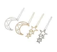Beavorty Set de Pinces à Cheveux Géométriques Étoile et Lune Creuses Métal Doré et Argenté Accessoires et Élégants pour Femmes pour Mariages Fêtes et Usage Quotidien