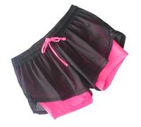 Beavorty Short de Yoga Femme à Séchage Rapide et Respirant, Short de Sport en Tissu Extensible 4 Sens, Coupe Anti-transparence Doublure Rose en Maille, Taille Xl, Fitness et Running