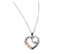 Beavorty Sister Zircon de Clavicule de Mode Élégant pour Argenté