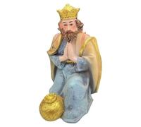 Beavorty Statuette Religieuse Crèche de Noël Roi en Résine | Décoration Traditionnelle, Base Stable, Finition Mate Peinte à Main pour Intérieur et Autels