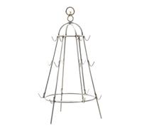 Beavorty Support de Barbecue et Pratique en Acier Inoxydable Blanc avec Étagère Lisse Offrant Une Prise en Main Confortable et Solide pour Grilloir Extérieur