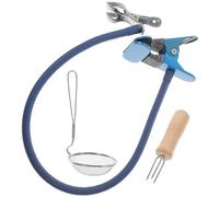Beavorty Support de Moxibustion Écran Anti-cendres, Pince Métallique Réglable et Élastique, Kit Complet Trois Aiguilles Coniques, Fixation Stable pour Bâtonnets de Moxa, Couleur Aléatoire