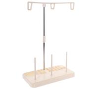 Beavorty Support pour Bobines de Fil de Machine à Coudre, Porte-Fils Plastique Blanc 3 Bobines, Accessoire Couture Ménage pour Broderie, Quilting et Surjeteuse, Porte-Bobine Stable