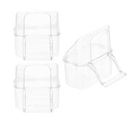 Beavorty Support pour Mangeoire à Oiseaux en Acrylique 3 Pcs Bol Alimentaire Anti-éclaboussures Base Plate Design Créatif pour Cage à Perroquet et Décoration de Bar