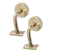 Beavorty Supports Robustes de Rampe d'Escalier en Acier Inoxydable Doré 2 Pièces Fixation Murale 60X60 MM pour Garde-Corps Intérieur et Accessoires de Sécurité