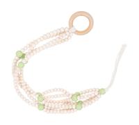 Beavorty Suspendre Murale Macramé Perles de Bois Vert Kaki pour Pot de Fleurs, Support Mural Décoratif Intérieur et Balcon, Cintre Solide pour Plantes en Pot, Panier Suspendu Pratique