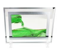 Beavorty Tableau Sable Mouvant en Verre Vert Relaxant et Solide Peinture de Sable Qui Coule pour Décoration de Table la Maison ou Bureau