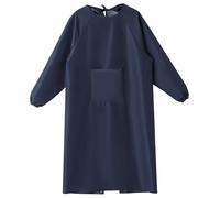 Beavorty Tablier Imperméable Manches Longues Bleu Foncé, Résistant à L'huile, Coupe Ample, Protection Anti-éclaboussures, Tablier Cuisine Multifonction pour Nettoyage, la Cuisine et