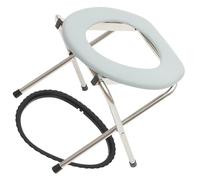Beavorty Tabouret de Toilette Pliable la Turque pour Personnes Âgées et Femmes Enceintes, Chaise Percée en Acier Inoxydable Gris Anneau Assorti, Siège Portable pour Salle de Bain et Aide