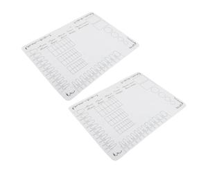 Beavorty Tapis de Manucure Étanche en Silicone Blanc 2 Pièces 40x30 Cm Palette Détachable et Artistes Débutants à Domicile Atelier
