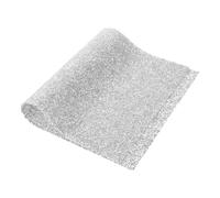 Beavorty Tapis de Table pour Ongles en Résine Argentée avec Repose-bras Orné de Pierres Brillantes, Surface Photo Prête et Design Scintillant pour Manucure Professionnelle