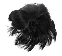 Beavorty tête de champignon frange de cheveux humains Élégant drôle blond coiffure fausses perruques femmes perruques courtes Fil haute température Black
