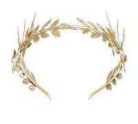 Beavorty -tête de Mariée en Feuille D'or - Couronne Baroque en Feuille D'olivier, Diadème de Mariée Vintage pour Mariages, Festivals, Bals de Fin D'année, Fêtes