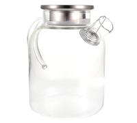 Beavorty Théière en Verre Grosse Capacité 1,6 L Couvercle Inox, Pichet à Eau Multi-usage pour Thé Glacé, Jus et Boissons Maison, Accessoire la Cuisine Pratique et Décoratif