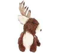 Beavorty Tissage d'herbe Ornement de Noël Marron Cerf Couché