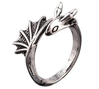 Beavorty Titanium Steel Flying Dragon Ring bague homme dragon bague punk rétro d'Halloween anneaux de doigt de ouverture des s hommes anneaux Acier au titane