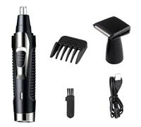Beavorty Tondeuse Multifonction pour Poils de Nez et Oreilles Électrique Acier Inoxydable Noir Rechargeable pour Hommes Usage Quotidien Accessoires Huile et Nettoyant