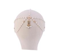 Beavorty Tresse de Cheveux à Pompon en Perles 1 Pièce Chaîne de Front Élégant pour Mariage et Fête Accessoire de Mode