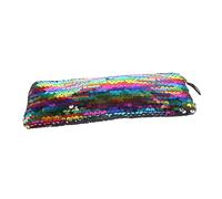 Beavorty Trousse de Maquillage Plate Petite Trousse cosmétique Pochette à Paillettes Storage Bag Makeup Bag Petite Trousse de Maquillage de Voyage Petites Pochettes zippées Polyester