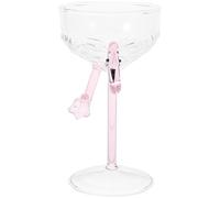 Beavorty Verre à Cocktail Flamant Rose en Verre Transparent, Grand Gobelet à Vin Créatif, pour Fête Hawaïenne et Mariage, Décoration Originale et Légère pour Bar