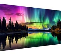 BEAYIOU Kit de peinture diamant 5D pour adultes, grand diamant aurore pour adultes débutants, travaux manuels, peinture pour décoration murale de la maison, 50 x 29 cm