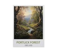 BEAYODKP 5D Bricolage Diamant Peinture，Forêt de Portlick Irlande，3d Point De Croix Diamant Broderie Diamant Mosaïque Décor À La Maison（30 x 40 cm/11.81 x 15.74 pouces）-AC10