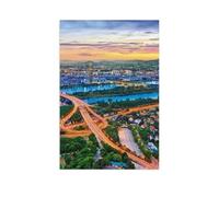 BEAYODKP 5d Diamant Broderie，La ville de Vienne sur le beau Danube bleu，Diamant Croix Peinture Kits Diy（50 x 60 cm/19.68 x 23.62 pouces）-AF16