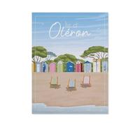 BEAYODKP 5D Diamant Peinture ，Affiche de voyage vintage de l'île d'Oléron en France，kits de peinture de strass de diamant de DIY pour des arts de broderie d'adultes décor à la maison（30 x 40 cm）-BN79