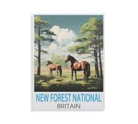 BEAYODKP 5D Diamant Peinture，Parc national de la New Forest, Grande-Bretagne，Diamond Painting Strass Complet, Croix Peinture Strass Salon Chambre Stickers Home Décoration Murale（40 x 50 cm）-HX74