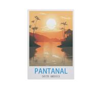 BEAYODKP 5D Diamant Peinture Point de Croix Broderie，Pantanal, Amérique du Sud，Diamond Painting Strass Complet, Croix Peinture Strass Salon Chambre Stickers Home Décoration Murale（40 x 50 cm）-IH35