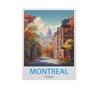 BEAYODKP 5D DIY Diamant Peinture，Affiche vintage de voyage de Montréal, Canada，Diamant Point De Croix Mosa?que Image Halloween Diamant Broderie（30 x 40 cm/11.81 x 15.74 pouces）-BX52