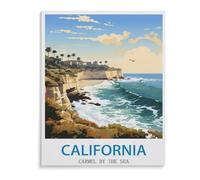 BEAYODKP 5D DIY Diamant Peinture，Carmel by The Sea California ，Diamant Point De Croix Mosa?que Image Halloween Diamant Broderie（30 x 40 cm/11.81 x 15.74 pouces）-I39