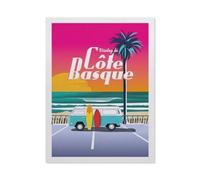 BEAYODKP 5D DIY Diamant Peinture，Côte Basque, affiche de voyage, van au coucher du soleil，Diamant Point De Croix Mosa?que Image Halloween Diamant Broderie（40 x 50 cm/15.74 x 19.68 pouces）-BO58
