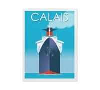 BEAYODKP 5D Diy Diamant Peinture，Ferry à vapeur Calais France，Point De Croix Diamant，Mosa?que Artisanat Peinture Décorative（40 x 50 cm/15.74 x 19.68 pouces）-BQ46