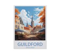 BEAYODKP 5D DIY Diamant Peinture，Guildford, Angleterre，Diamant Point De Croix Mosa?que Image Halloween Diamant Broderie（40 x 50 cm/15.74 x 19.68 pouces）-BR64