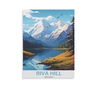 BEAYODKP 5D DIY Diamant Peinture Kit，Affiches de voyage vintage Irlande Riva Hill，Diamant Point De Croix, Décoration De La Maison Cadeau（40 x 50 cm/15.74 x 19.68 pouces）-AF60