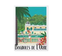 BEAYODKP 5D DIY Diamant Peinture Kit，Bagnoles-de-l'Orne Normandie，Diamant Point De Croix, Décoration De La Maison Cadeau（40 x 50 cm/15.74 x 19.68 pouces）-BP70