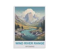 BEAYODKP 5D DIY Diamant Peinture Kit,Wind River Range Wyoming,Diamant Point De Croix, Décoration De La Maison Cadeau(40 x 50 cm/15.74 x 19.68 pouces)-HJ23