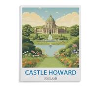 BEAYODKP 5D DIY Diamant Peinture，Poster de voyage vintage Castle Howard England，Diamant Point De Croix Mosa?que Image Halloween Diamant Broderie（30 x 40 cm/11.81 x 15.74 pouces）-A73