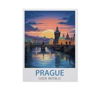 BEAYODKP 5D DIY Diamant Peinture，Prague, République tchèque，Diamant Point De Croix Mosa?que Image Halloween Diamant Broderie（40 x 50 cm/15.74 x 19.68 pouces）-CG80