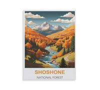 BEAYODKP 5D Diy Diamant Peinture,Shoshone National Forest,Point De Croix Diamant,Mosa?que Artisanat Peinture Décorative(30 x 40 cm/11.81 x 15.74 pouces)-HJ99