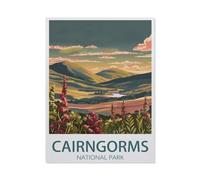 BEAYODKP 5D Diy Diamond Painting，Affiche de voyage vintage de Cairngorms，Cross Stitch Full Diamond Embroidery Mosaic Pattern Beaded Embroidery（40 x 50 cm/15.74 x 19.68 pouces）-AX18